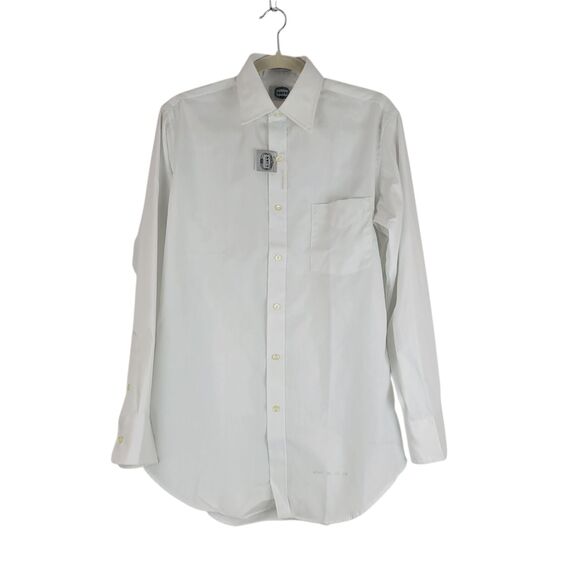 Brut Single Needle Tailoring White Long Sleeve Button Shirt size 15 (32/33) NWT - Picture 1 of 8